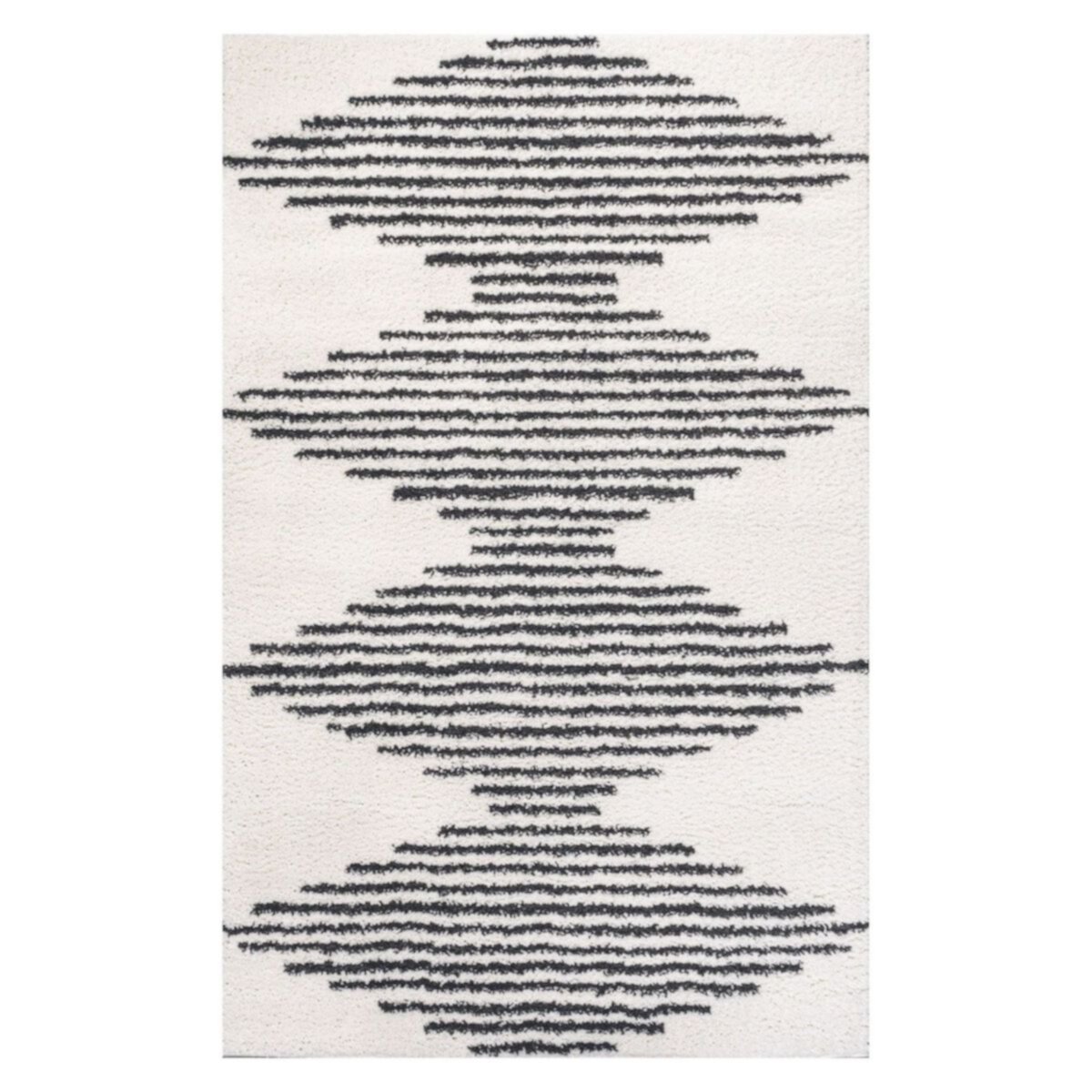 Elm Diamond Stripe Geometric Shag Area Rug Jonathan Y Designs