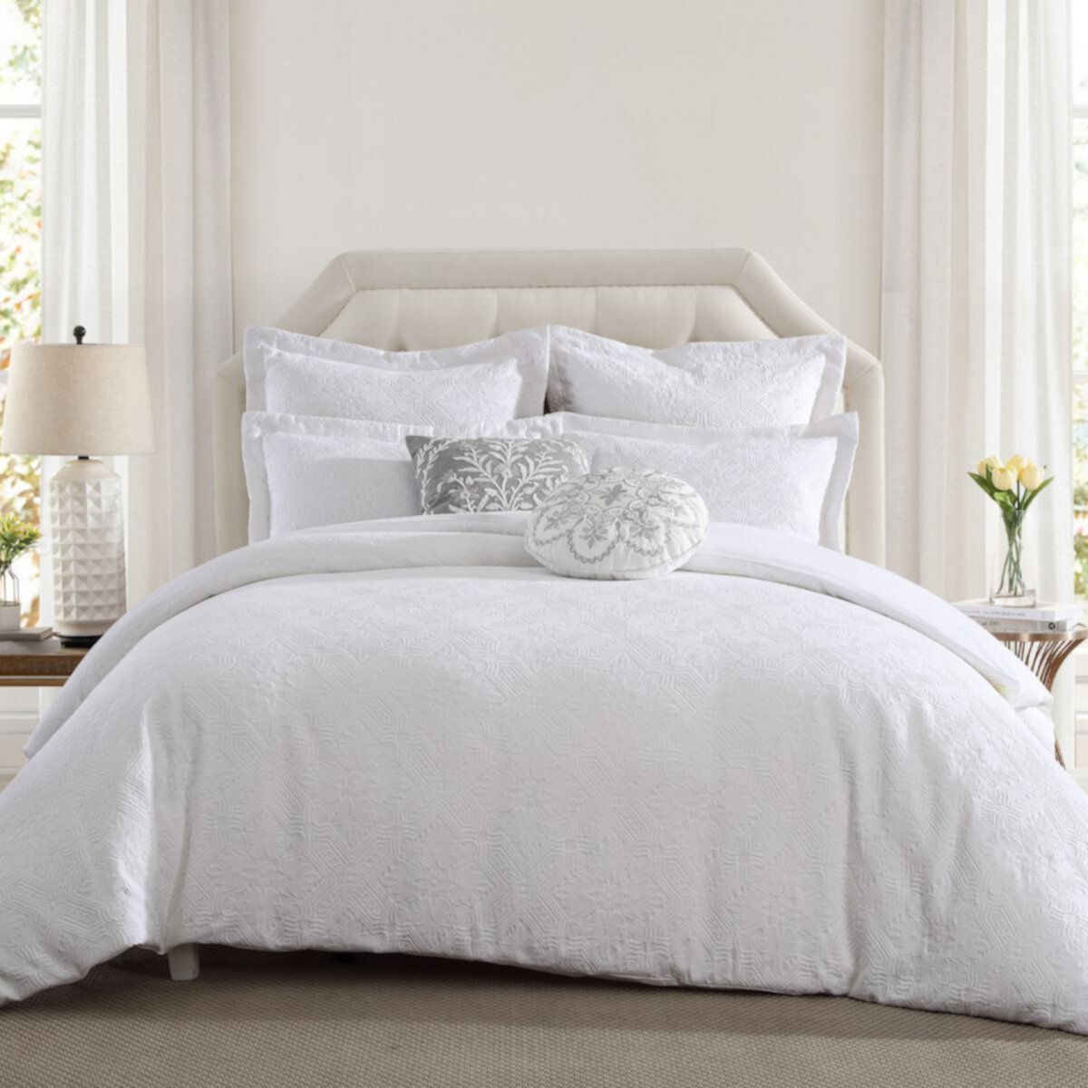 Levtex Home Matelasse Bright White Comforter Set with Shams Levtex