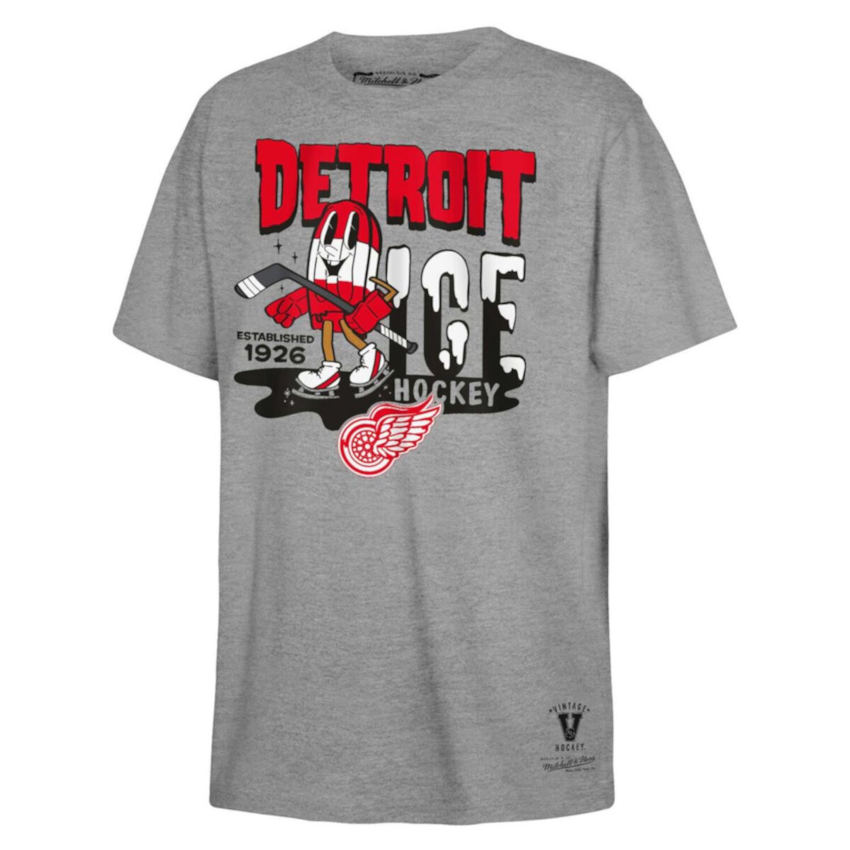 Youth Mitchell & Ness Gray Detroit Red Wings Popsicle T-Shirt Mitchell & Ness