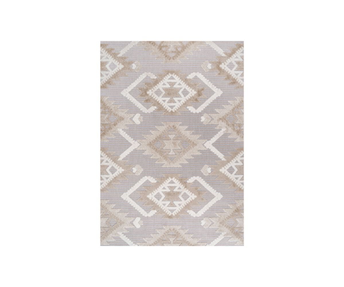 Sumak High-low Pile Neutral Diamond Kilim Area Rug Jonathan Y Designs