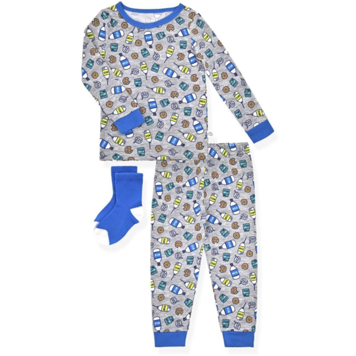 Sleep On It Toddler Boys 2-piece Super Soft Jersey Snug-fit Pajama Set With Matching Socks Sleep On It