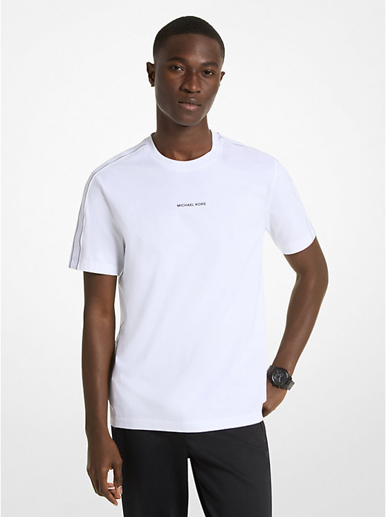 Logo Tape Cotton T-Shirt Michael Kors Mens