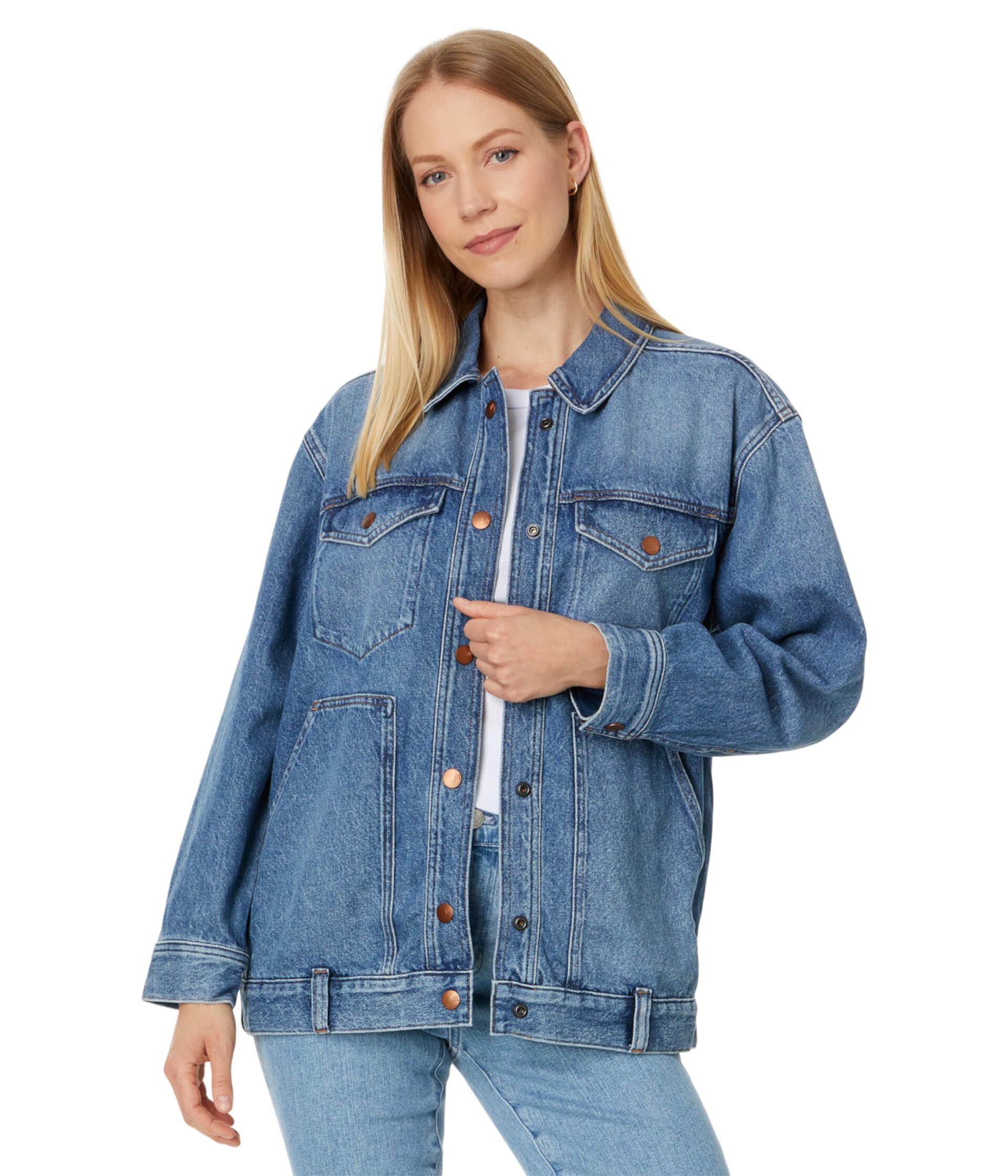 The Oversized Trucker Jean Jacket in Sentell Wash: Snap-Front Edition Madewell