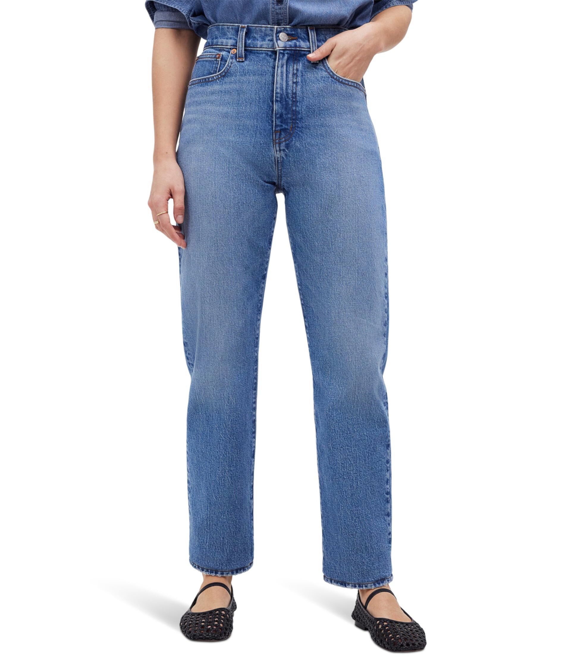 Женские Прямые джинсы Madewell The '90s Straight Crop в Hazeldell Wash Madewell