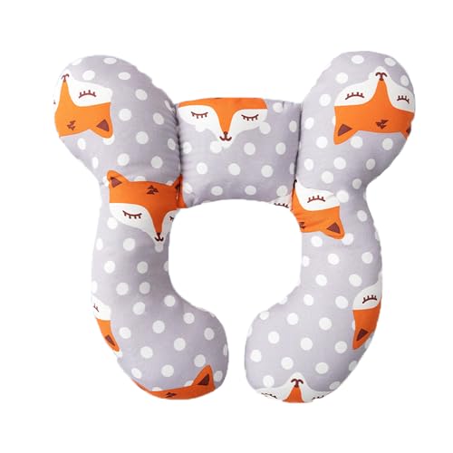 Baby Travel Pillow, Infant Head and Neck Support Pillows for Car Seat, Pushchair, Gift for 0-1 Years Old Baby, Fox ToBsoft
