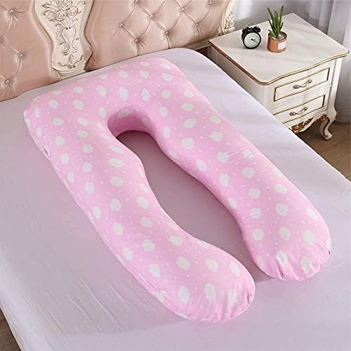 LCJD Pregnancy Pillows, Maternity Feeding Baby Pillow, Nursing Pillow, u-Shape Normal People Body Knee Foot Support Pillows with Zipped Pillow Case,F,80x145cmpillowcase LCJD