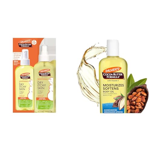 Palmer's Cocoa Butter Formula Soothing Oil with Vitamin E, Dry, Itchy Skin Relief, Pregnancy-Safe Anti-Itch Body Oil, 5.1 Ounces Palmer's