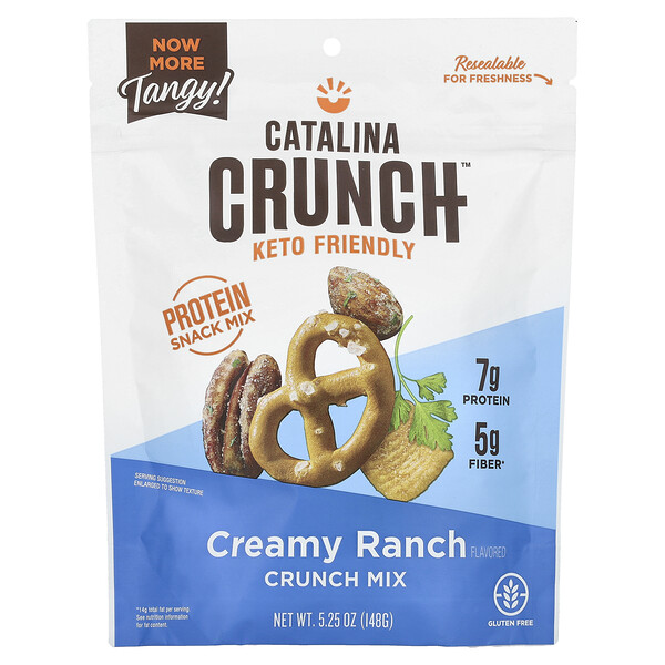 Перекус Crunch Mix с кремовым соусом ранч, 148 г: безглютеновый, 7 г белка Catalina Crunch