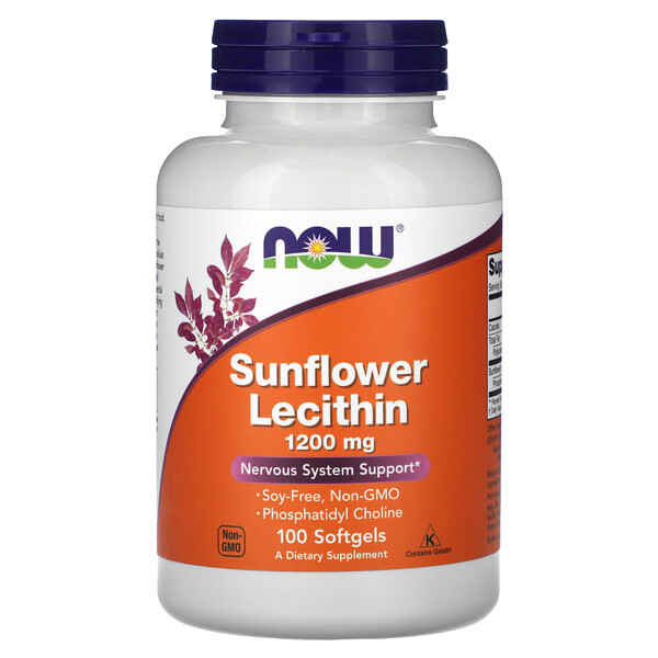 Sunflower Lecithin, 1,200 mg, 100 Softgels NOW Foods
