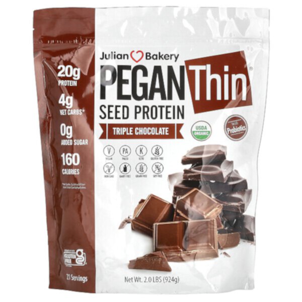Pegan Thin, Seed Protein, Triple Chocolate, 2 lbs (924 g) Julian Bakery