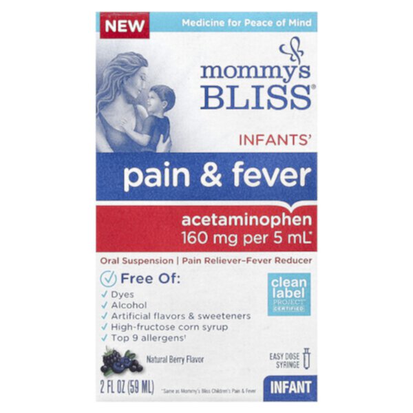 Infants', Pain & Fever, Natural Berry, 2 fl oz (59 ml) Mommy's Bliss