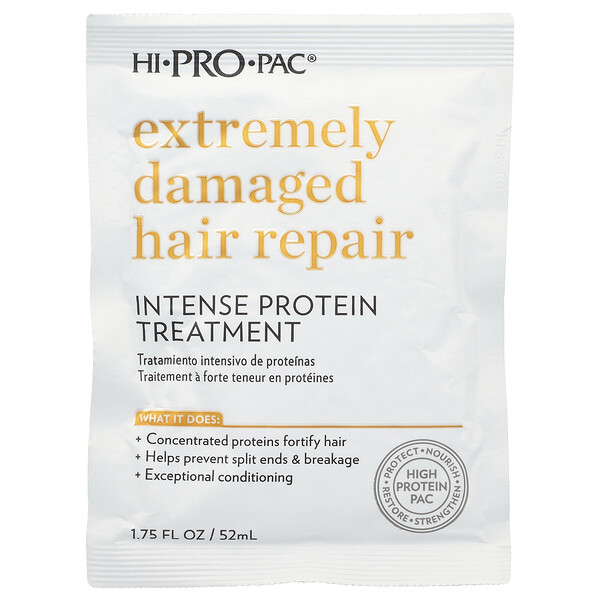 Intense Protein Treatment, Extremely Damaged Hair Repair, 1.75 fl oz (52 ml) Hi Pro Pac