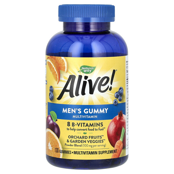 Alive! Men's Gummy Multivitamin, Fruit, 130 Gummies Nature's Way