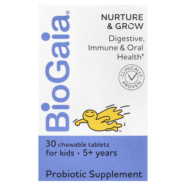 Nurture & Grow, 5+ Years, 30 Chewable Tablets BioGaia