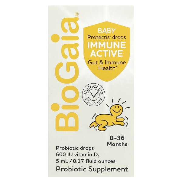 Protectis Baby, Immune Active Probiotic Drops, 0-36 Months, 0.17 fl oz (5 ml) BioGaia