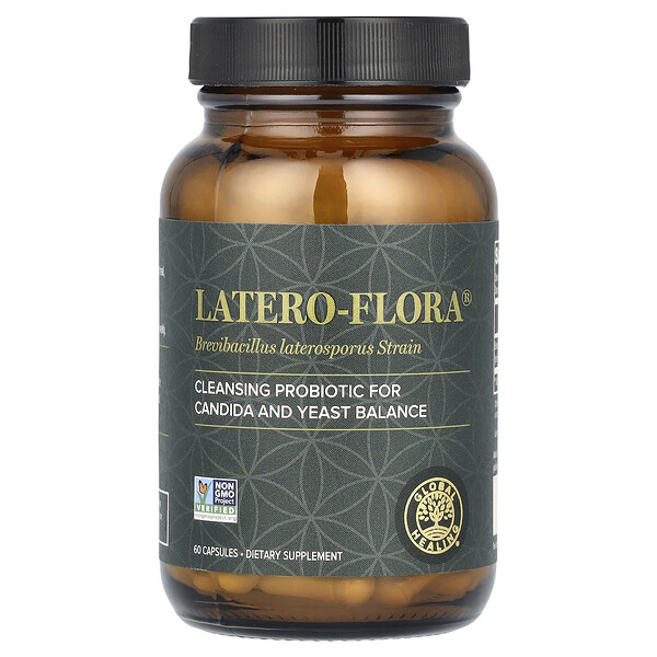 Latero-Flora, 60 капсул пробиотик для чистки, без ГМО, веганский Global Healing