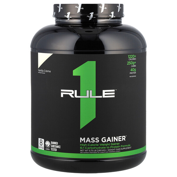 Mass Gainer, Vanilla Creme, 5.73 lb (2.6 kg) Rule One Proteins