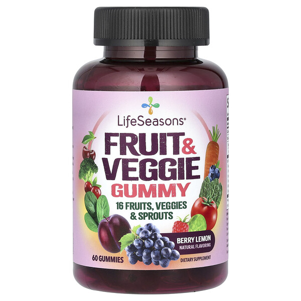 Fruit & Veggie Gummy, Berry Lemon, 60 Gummies LifeSeasons