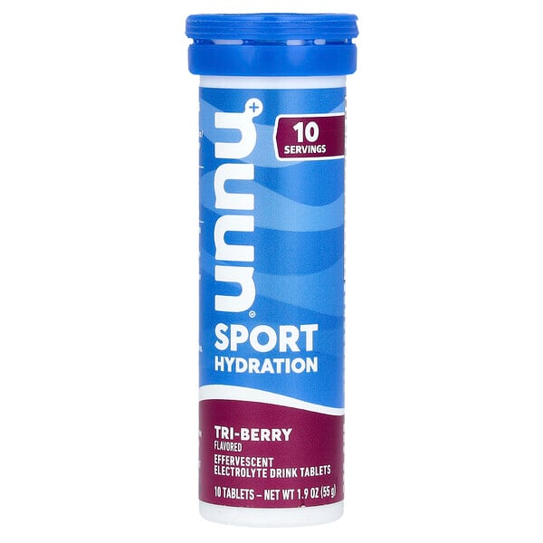 Sport Hydration, Effervescent Electrolyte Drink, Tri-Berry, 10 Tablets NUUN