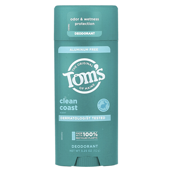 Aluminum Free Deodorant, Clean Coast, 3.25 oz (92 g) Tom's of Maine