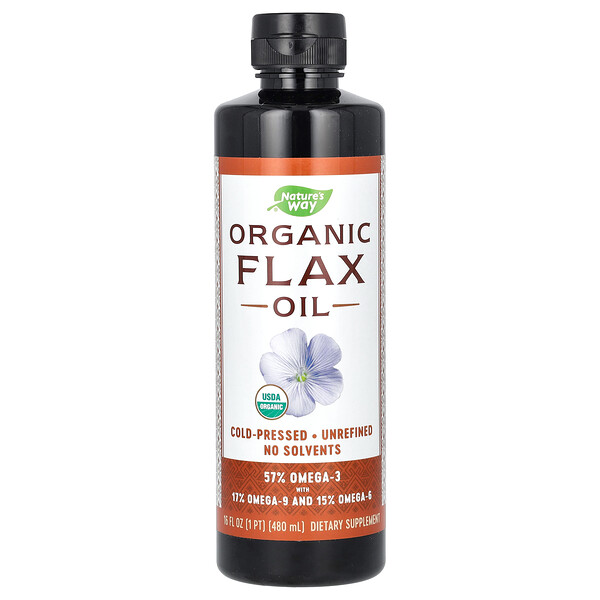 Organic Flax Oil, 16 fl oz (480 ml) Nature's Way