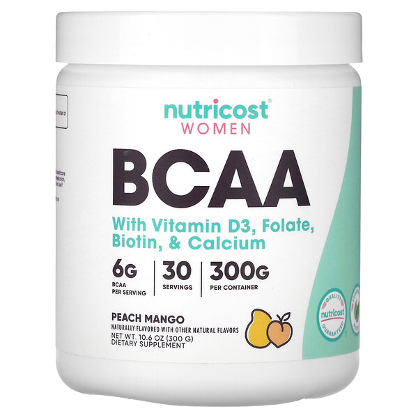 Women, BCAA, Peach Mango, 10.6 oz (300 g) Nutricost