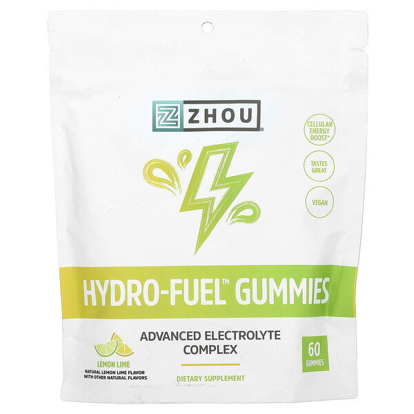 Hydro-Fuel Gummies, Lemon Lime, 60 Gummies Zhou