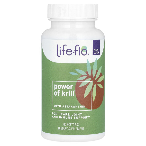 Power of Krill With Astaxanthin, 60 Softgels Life-flo