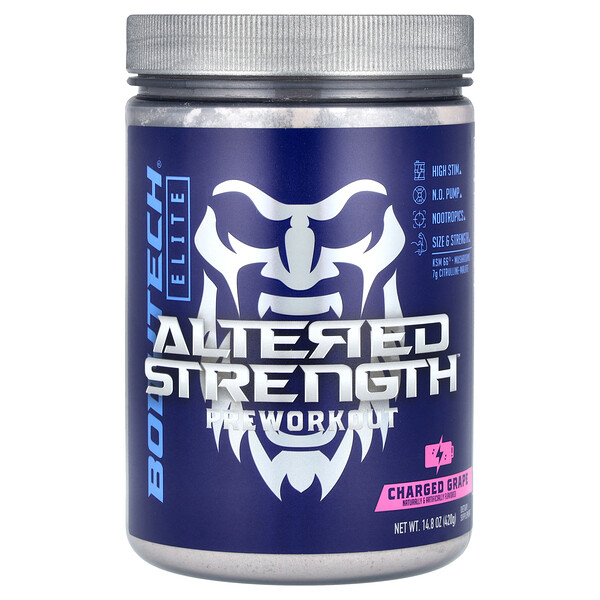 Elite, Altered Strength Pre-Workout, Charged Grape, 14.8 oz (420 g) BodyTech