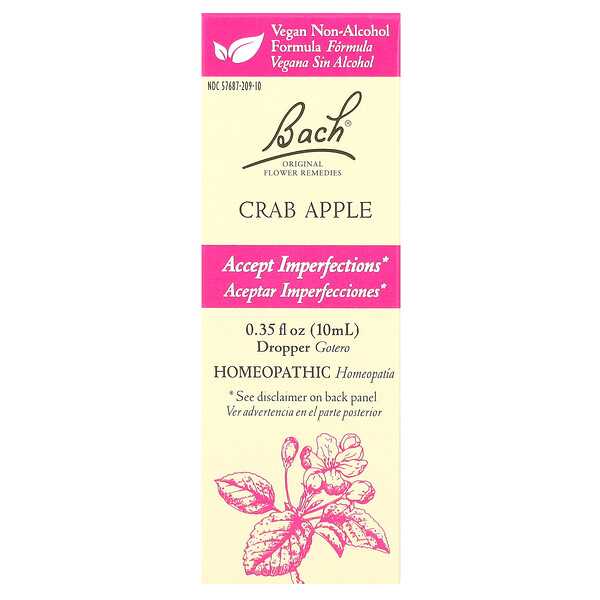 Original Flower Remedies, Crab Apple, 0.35 fl oz (Жидкие унции) (10 ml) Bach