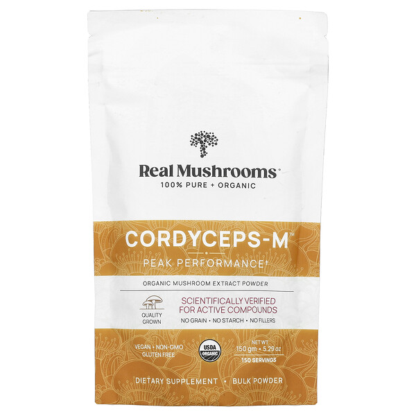 Cordyceps-M, Organic Mushroom Extract Powder, 5.29 oz (150 g) Real Mushrooms