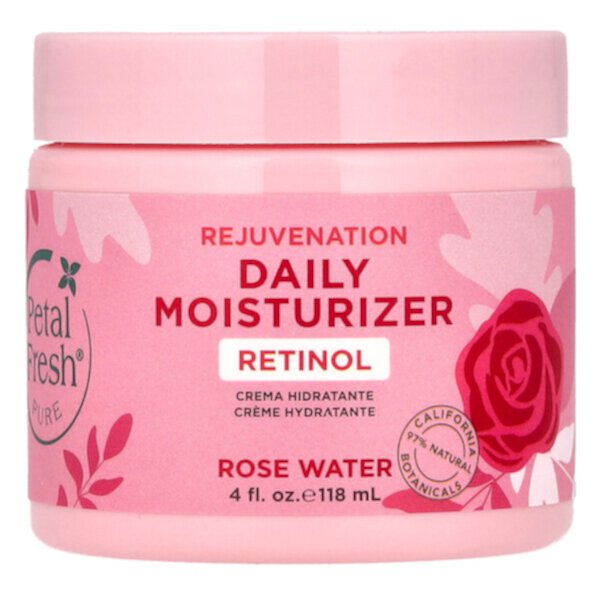 Pure, Rejuvenation Daily Moisturizer, Rose Water, 4 fl oz (118 ml) Petal Fresh