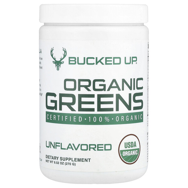 Organic Greens, Unflavored, 9.52 oz (270 g) Bucked Up