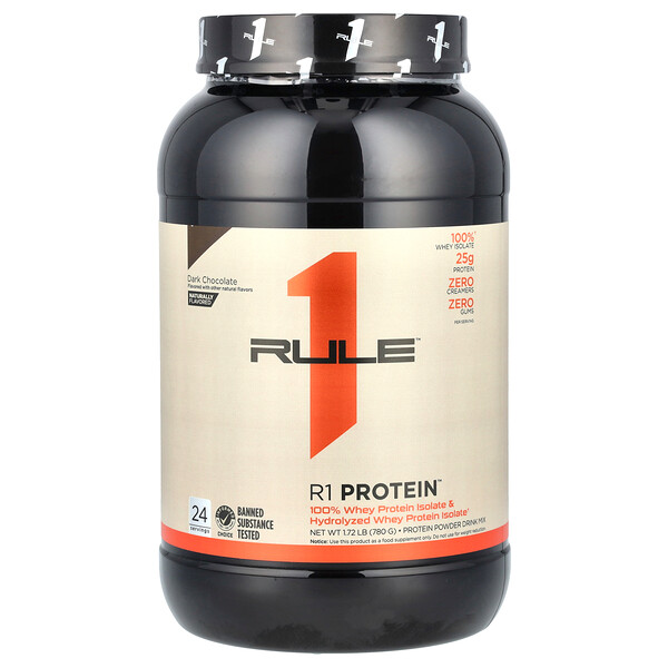 R1 Protein Powder Drink Mix, Dark Chocolate, 1.72 lb (780 g) Rule One Proteins