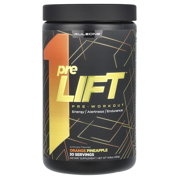 preLIFT, Pre-Workout, Orange Pineapple, 14.8 oz (420 g) Rule One Proteins