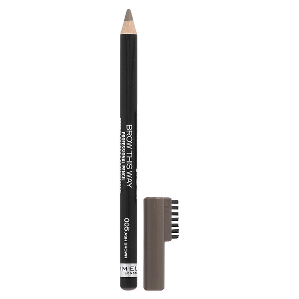 Brow This Way, Professional Eyebrow Pencil, 005 Ash Brown, 0.05 oz (1.4 g) Rimmel London
