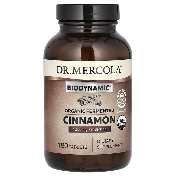 Biodynamic, Organic Fermented Cinnamon, 1,000 mg, 180 Tablets (500 mg per Tablet) Dr. Mercola