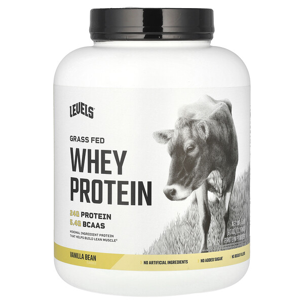 Grass Fed Whey Protein Powder, Vanilla Bean, 5 lb (2.27 kg) Levels