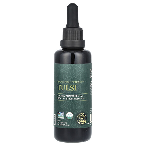 Raw Herbal Extract, Tulsi, 2 fl oz (59.2 ml) Global Healing