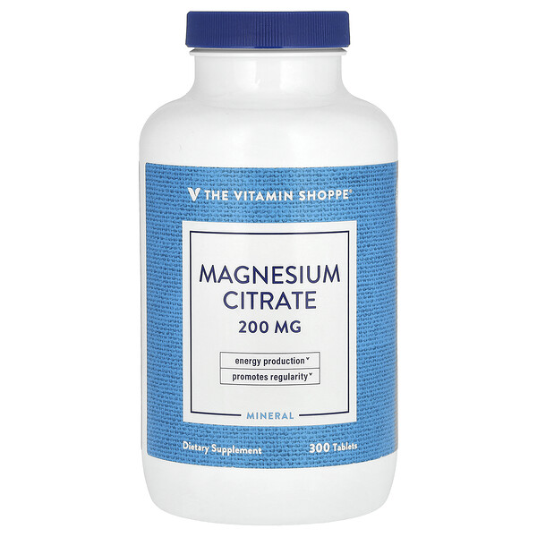 Magnesium Citrate, 200 mg, 300 Tablets The Vitamin Shoppe