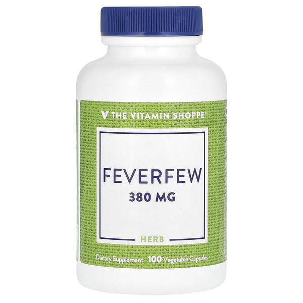 Feverfew, 380 mg, 100 Vegetable Capsules (Растительные капсулы) The Vitamin Shoppe