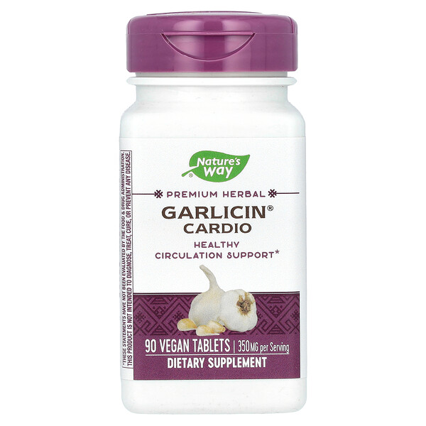 Garlicin Cardio, 350 mg, 90 Vegan Tablets (Таблетки) Nature's Way