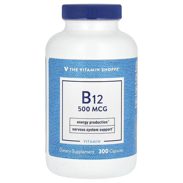 Vitamin B12, 500 mcg, 300 Capsules The Vitamin Shoppe