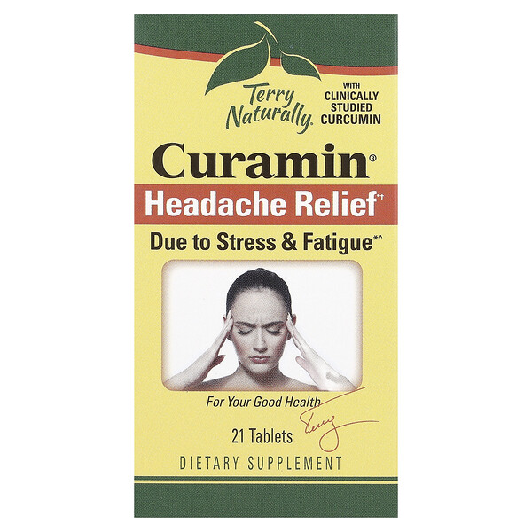 Curamin, Headache Relief, 21 Tablets Terry Naturally