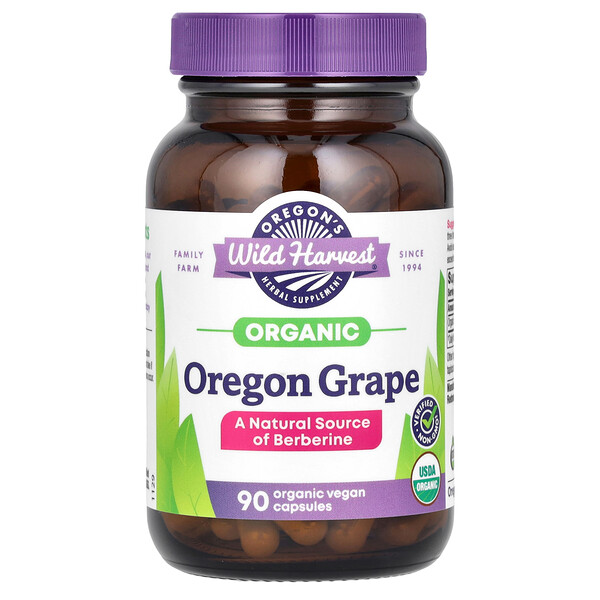 Organic Oregon Grape, 90 Organic Vegan Capsules Oregon's Wild Harvest