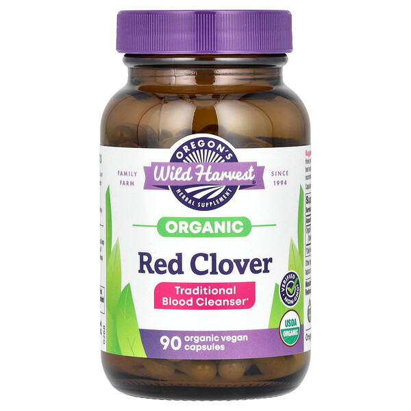 Organic Red Clover, 90 Organic Vegan Capsules Oregon's Wild Harvest