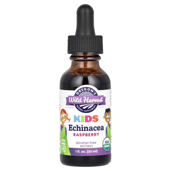 Kids, Echinacea Extract, Alcohol-Free, Raspberry, 1 fl oz (30 ml) Oregon's Wild Harvest
