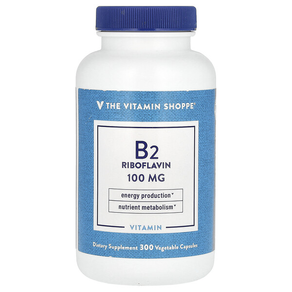Vitamin B2 Riboflavin, 100 mg, 300 Vegetable Capsules The Vitamin Shoppe