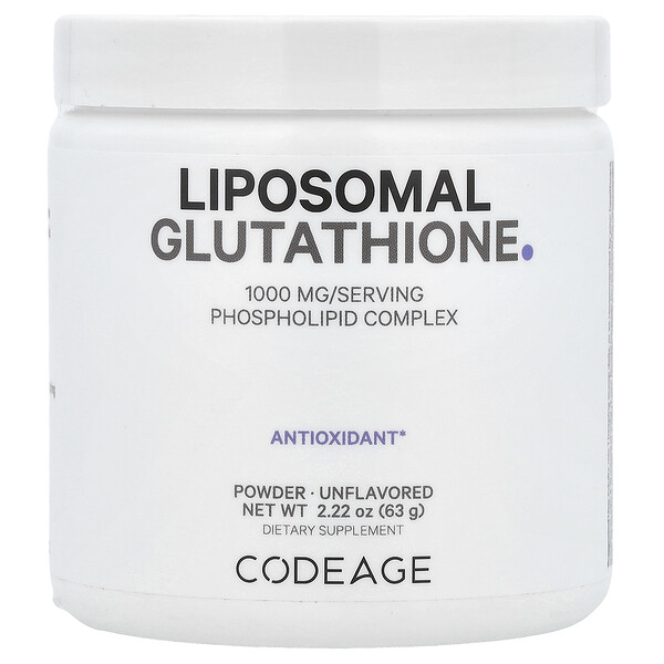 Liposomal Glutathione Powder, Unflavored, 2.22 oz (63 g) Codeage