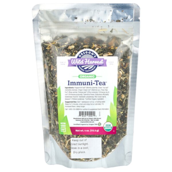 Органический Immune-Tea 113,5 г (4 унции), травяной сбор, без глютена Oregon's Wild Harvest